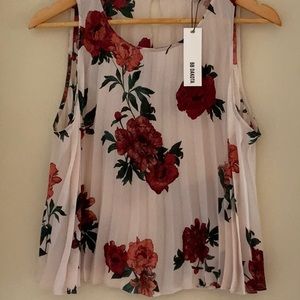 BB Dakota Pink Poplin Sleeveless Top Medium M